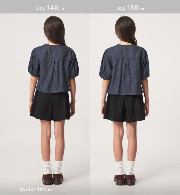 UNITED ARROWS green label relaxing「デニム 5分袖 シャツハオリ / キッズ 100cm-160cm」|カーディガン|