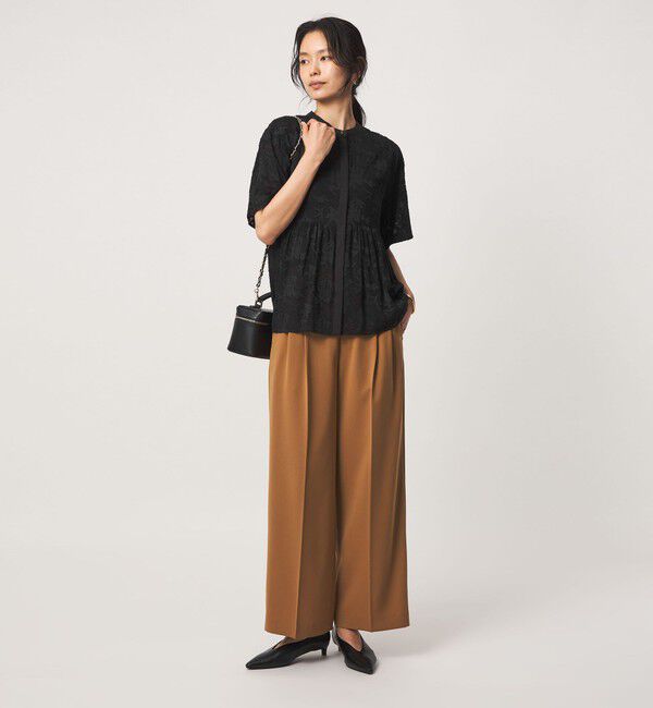 UNITED ARROWS green label relaxing「カット ジャガード 5分袖 ブラウス」|シャツ・ブラウス|