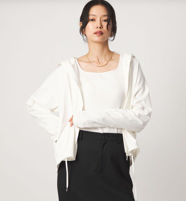 UNITED ARROWS green label relaxing「【WEB限定】＜at ease＞ドロスト カットソー パーカー  UVカット 接触冷感 遮熱」|パーカー|