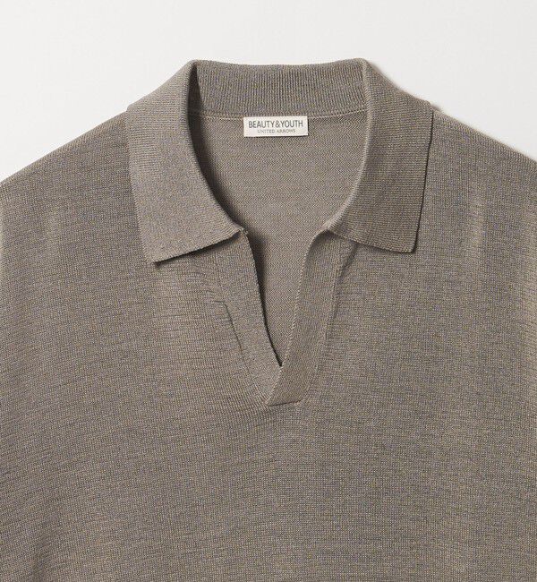 BEAUTY&YOUTH UNITED ARROWS「シャイン ギマ スキッパー ポロニット ウォッシャブル」|ニット・セーター|