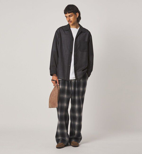 STEVEN ALAN「＜Steven Alan＞ ウール チェック オープンカラー オーバー シャツ」|シャツ・ブラウス|