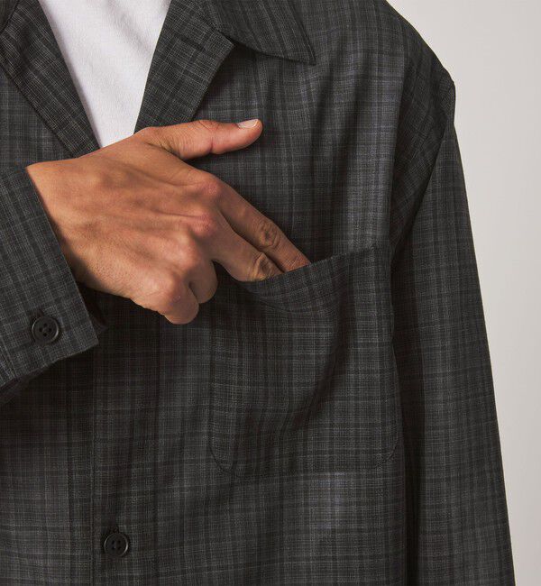 STEVEN ALAN「＜Steven Alan＞ ウール チェック オープンカラー オーバー シャツ」|シャツ・ブラウス|
