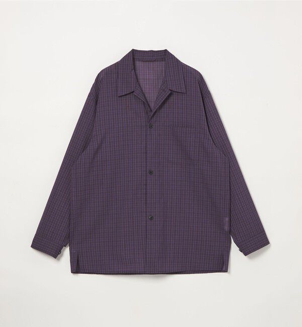 STEVEN ALAN「＜Steven Alan＞ ウール チェック オープンカラー オーバー シャツ」|シャツ・ブラウス|PURPLE