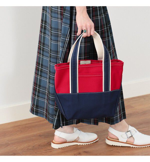 BEAMSBOY「L.L.Bean / Deep Bottom Deluxe Boat and Tote S」|トートバッグ|RED/NAVY