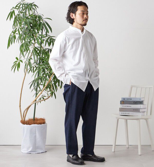 SHIPS any「SHIPS any:〈洗濯機可能〉ストライプ / ソリッド リラックス バンドカラー シャツ 26AW◆」|シャツ・ブラウス|