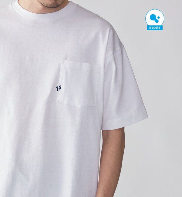 SHIPS「【WEB限定】SHIPS:〈汗染み防止加工〉ワンポイントロゴ ビッグシルエットヘビーウェイトTシャツ」|Tシャツ・カットソー|ホワイト