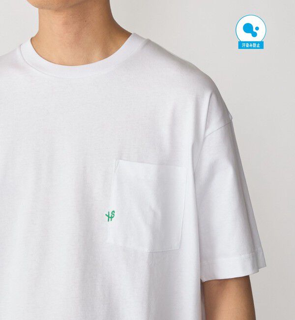 SHIPS「【WEB限定】SHIPS:〈汗染み防止加工〉ワンポイントロゴ ビッグシルエットヘビーウェイトTシャツ」|Tシャツ・カットソー|ホワイト系