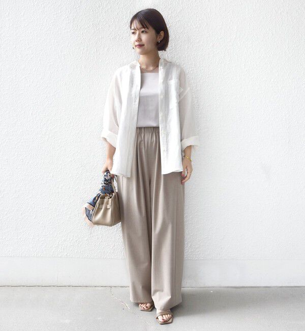 SHIPS for women「〈手洗い可能〉2WAY サテン &times; カットソー スクエア タンクトップ」|タンクトップ|