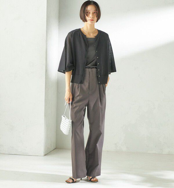 SHIPS for women「〈手洗い可能〉2WAY サテン &times; カットソー スクエア タンクトップ」|タンクトップ|