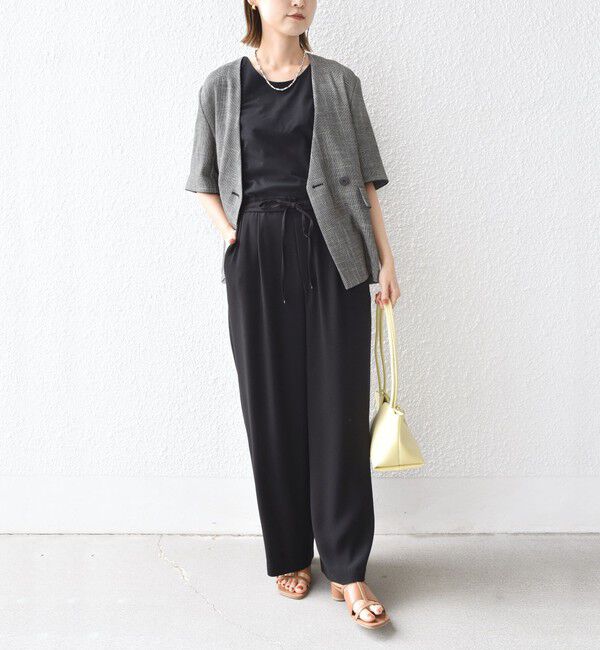 SHIPS for women「〈手洗い可能〉2WAY サテン &times; カットソー スクエア タンクトップ」|タンクトップ|
