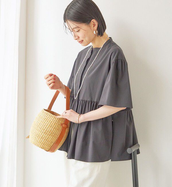 SHIPS for women「〈接触冷感 / 撥水加工〉TEXBRID(R) タフタ ショート スリーブ 羽織 シャツ」|シャツ・ブラウス|