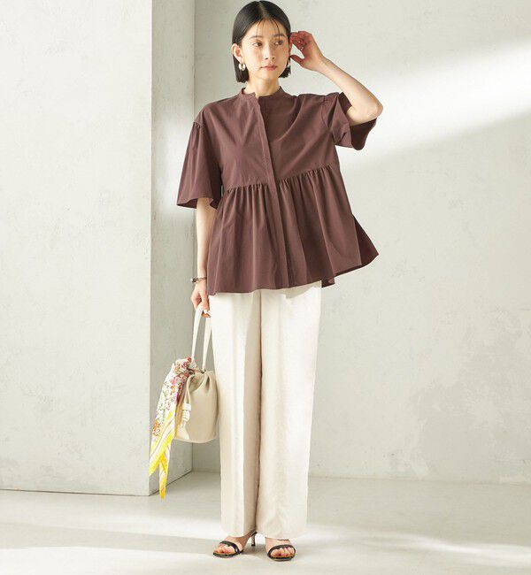 SHIPS for women「〈接触冷感 / 撥水加工〉TEXBRID(R) タフタ ショート スリーブ 羽織 シャツ」|シャツ・ブラウス|