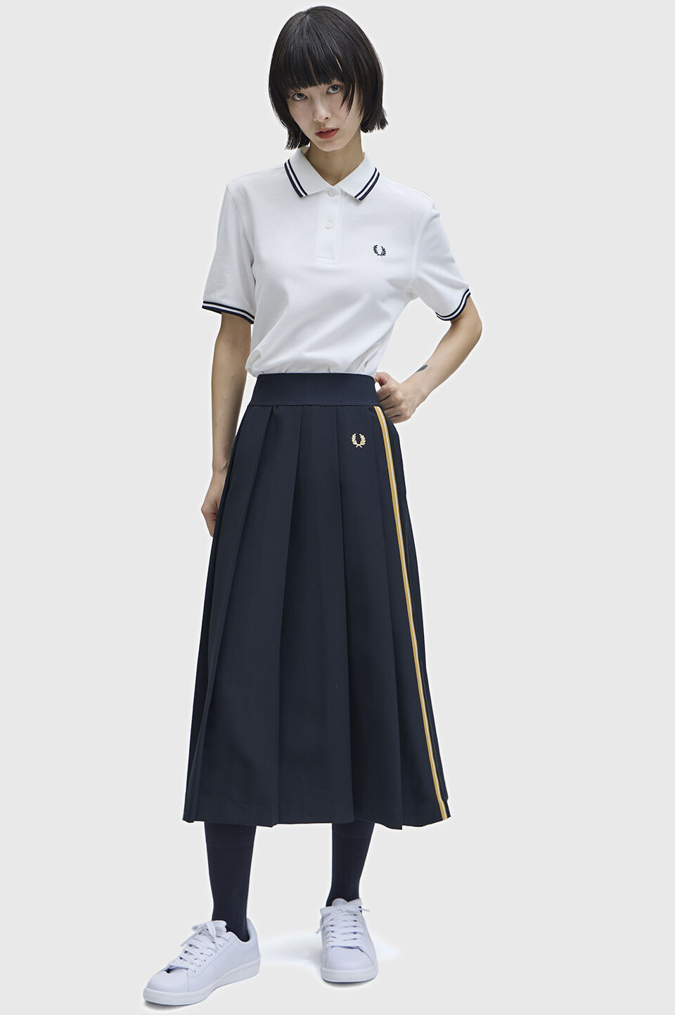 FRED PERRY 「Tape Detail Pleated Midi Skirt／テープディテールプリーツミディスカート」|スカート|