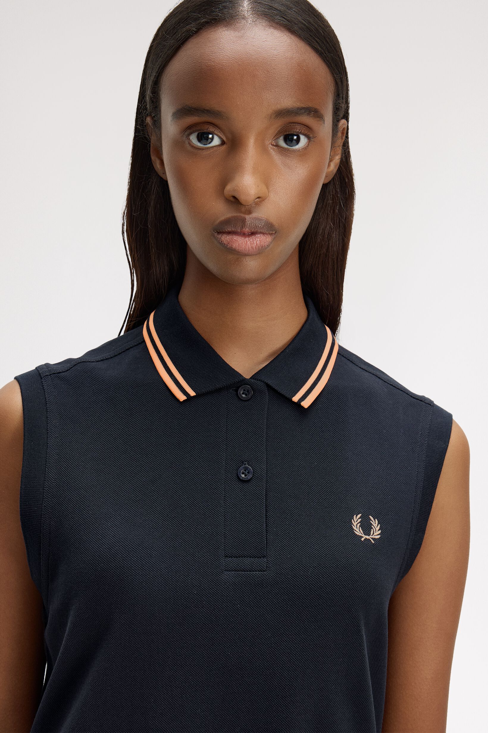 FRED PERRY 「The Sleeveless Fred Perry Shirt Dress／フレッドペリーノースリーブポロシャツワンピース」|ワンピース|