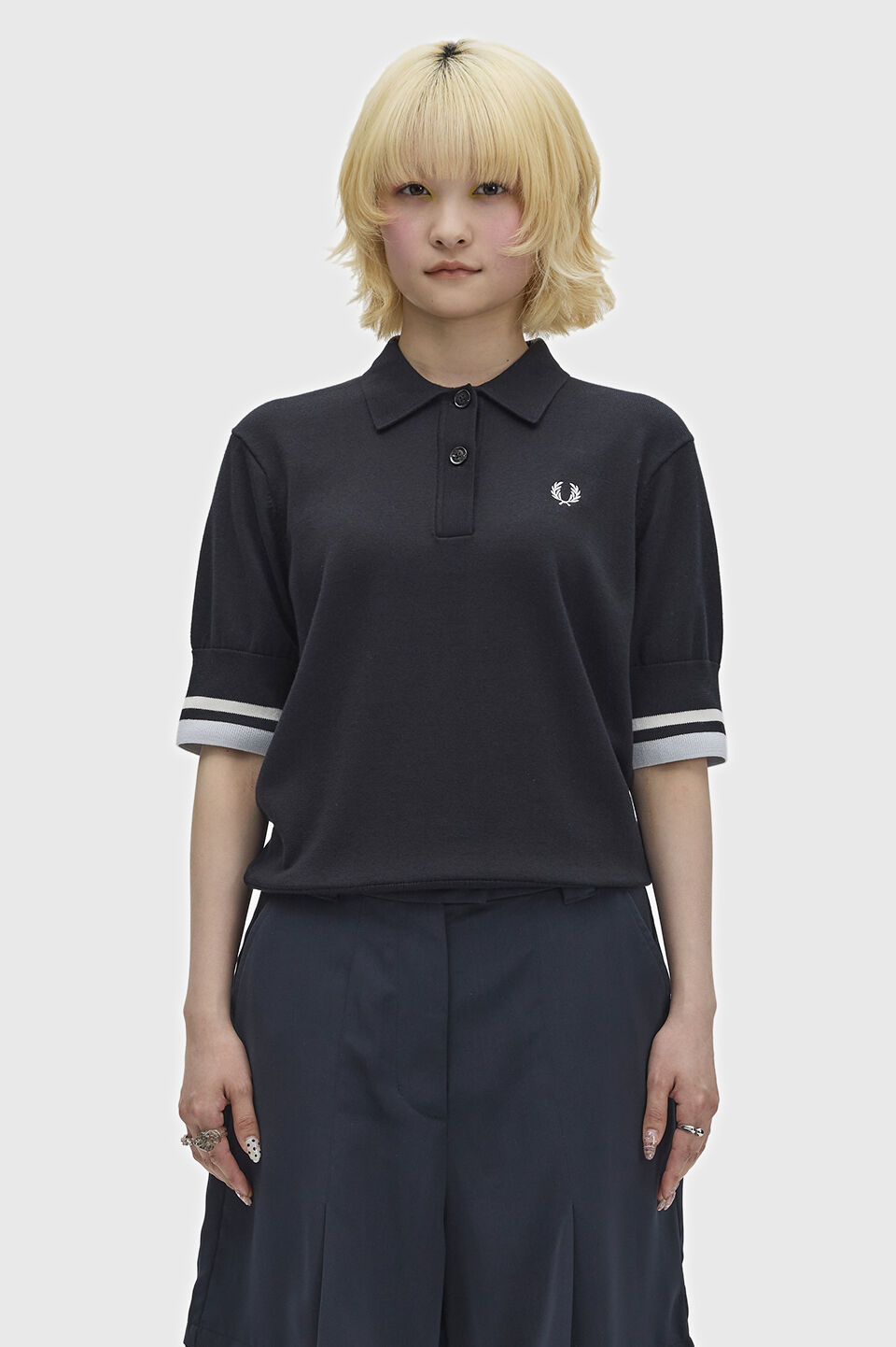 FRED PERRY 「Bold Tipped Knitted Shirt／ボールドティップラインニットポロシャツ」|ポロシャツ|