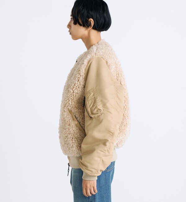 TOMORROWLAND BUYING WEAR「【別注】HYKE FAUX SHEARLING TYPE MA-1JACKET」|ブルゾン・スタジャン|