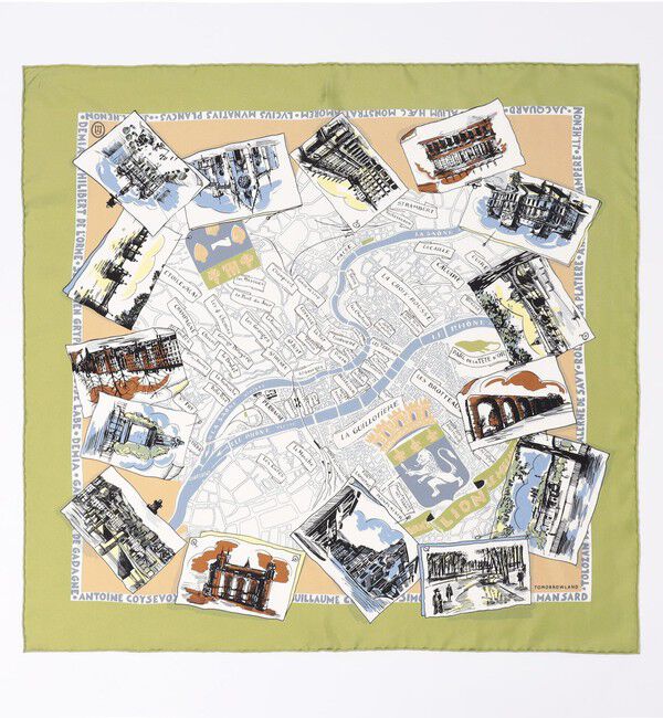TOMORROWLAND GOODS「ATELIER TOMORROW CITY MAP シルクスカーフ」|バンダナ・スカーフ|