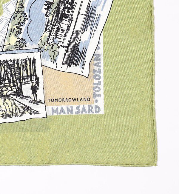 TOMORROWLAND GOODS「ATELIER TOMORROW CITY MAP シルクスカーフ」|バンダナ・スカーフ|