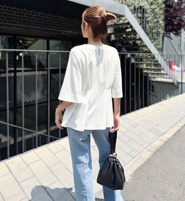 NOLLEY'S「《接触冷感/UVカット》ウォッシャブルハイスペックジャージペプラムプルオーバー」|Tシャツ・カットソー|