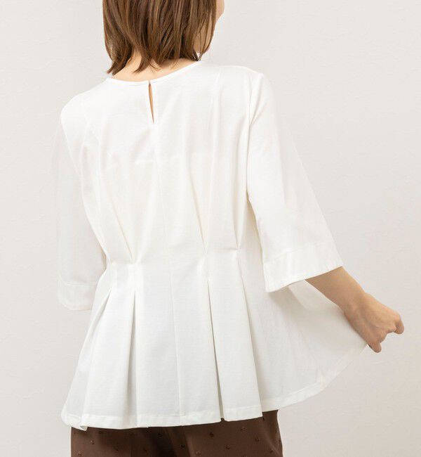 NOLLEY'S「《接触冷感/UVカット》ウォッシャブルハイスペックジャージペプラムプルオーバー」|Tシャツ・カットソー|