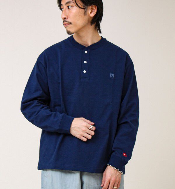 GLOSTER「【BOY刺繍】裏グラデーション ヘンリーネック ロンT」|Tシャツ・カットソー|