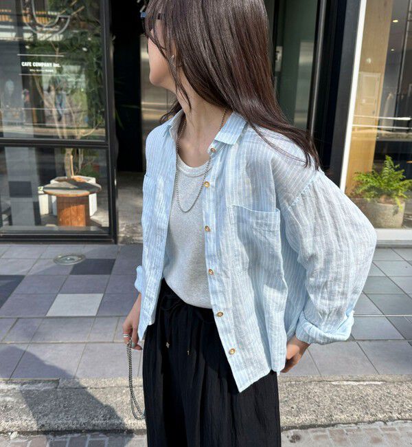 fredy emue「LINEN100 クロップドシャツ」|シャツ・ブラウス|