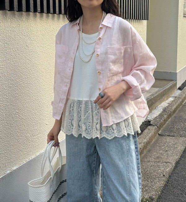 fredy emue「LINEN100 クロップドシャツ」|シャツ・ブラウス|