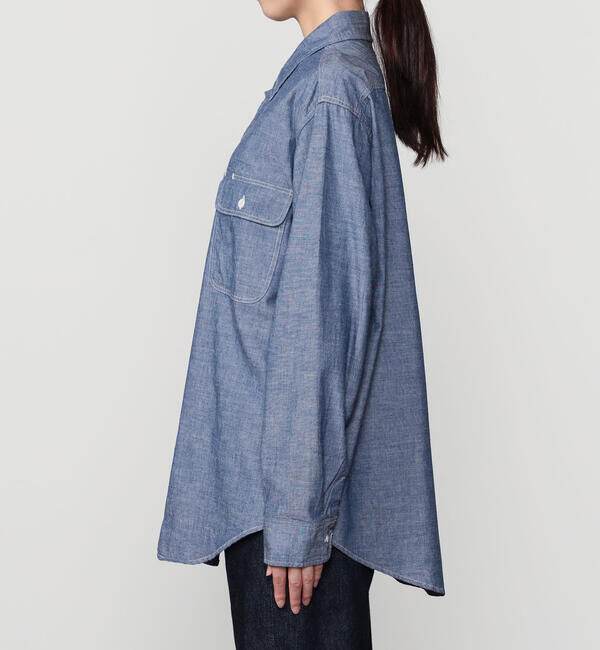  「orSlow | シャンブレー フラップポケットワークシャツ WOMEN」|シャツ・ブラウス|