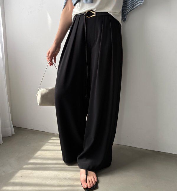  「【累計販売数3万枚突破/22色4サイズ展開！】タックワイドパンツ」|チノ|