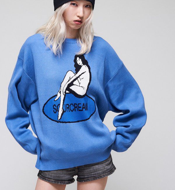  「【26AW LOOK掲載品番】【Sourcream】girlジャガードニット」|ニット・セーター|