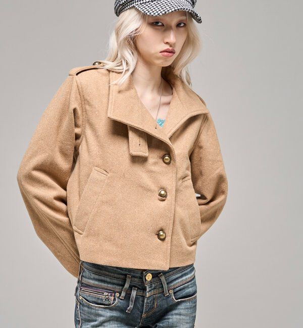  「【26AW LOOK掲載品番】スタンドネックアシメジャケット」|ブルゾン・スタジャン|