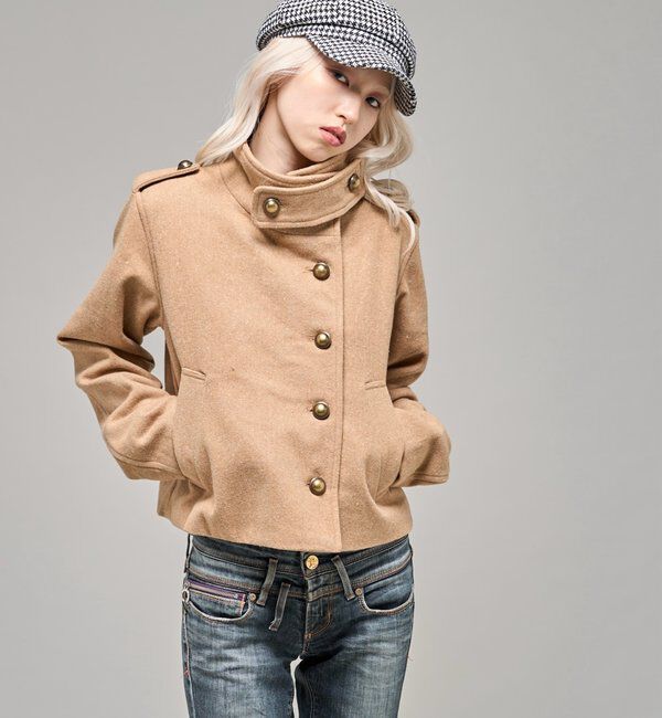  「【26AW LOOK掲載品番】スタンドネックアシメジャケット」|ブルゾン・スタジャン|