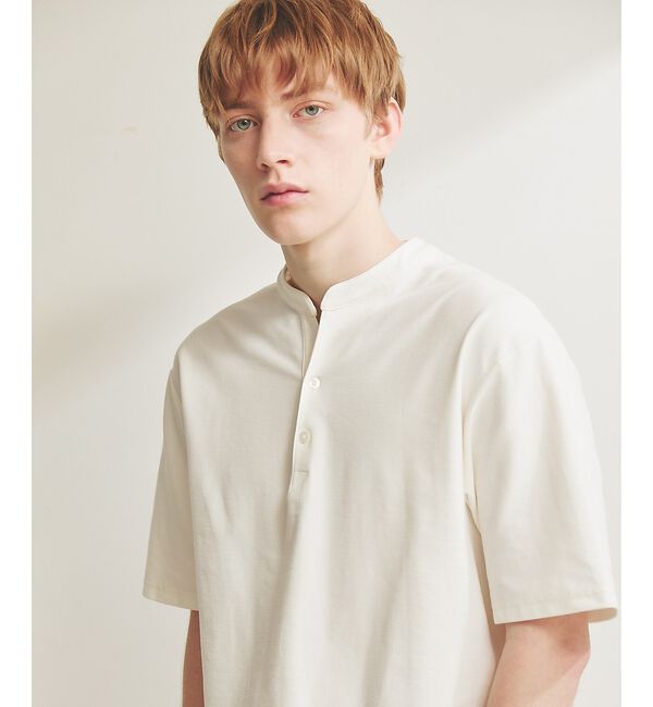 ABAHOUSE「【接触冷感】Vネック スキッパーTシャツ/ヘンリーネック/COVEROSS(R)」|Tシャツ・カットソー|
