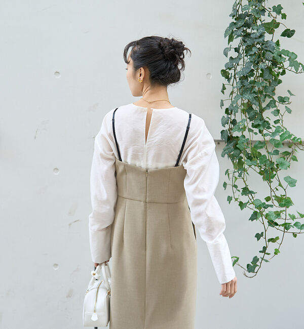 Rouge vif「クルーネック袖ギャザーシアーブラウス」|シャツ・ブラウス|