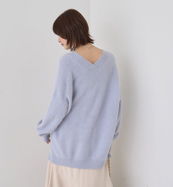 Rouge vif「フォックスウールVネックスリットニットプルオーバー」|ニット・セーター|