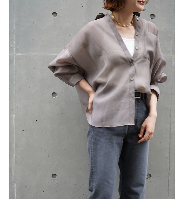 qualite「【Yu Murataさん着用/大人シアーシャツ】バックスリットシアーシャツ」|シャツ・ブラウス|
