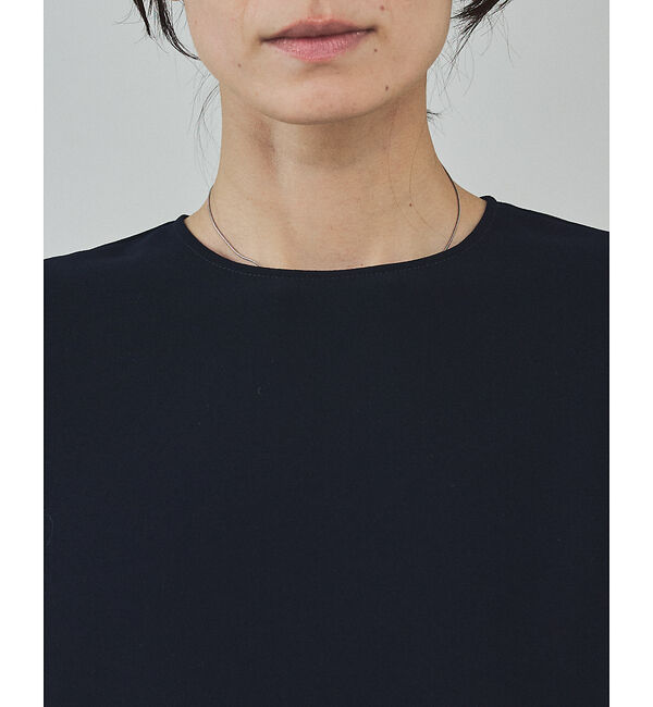 qualite「【シワになりにくい】ライトダブルクロスナローブラウス」|シャツ・ブラウス|