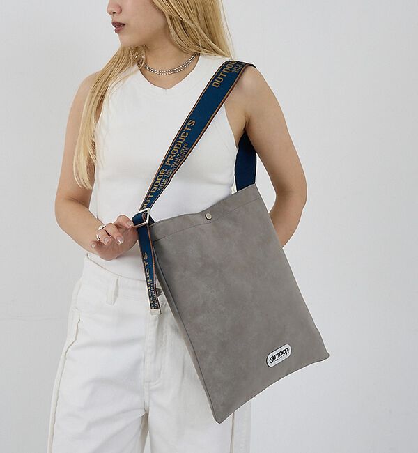 NOMINE「【OUTDOOR PRODUCTS】Jacquard Tape Tote ロゴテ」|トートバッグ|グレー