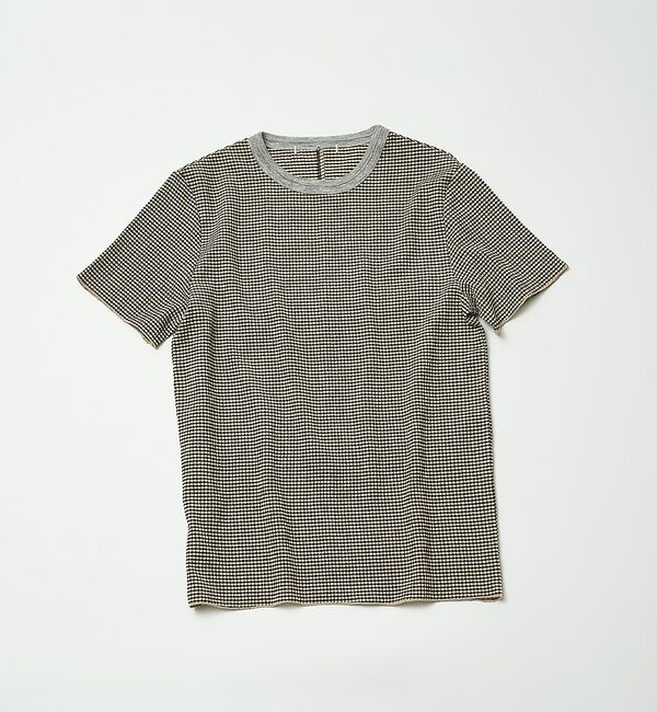 NOMINE「楊柳シボ感 リンガーTシャツ ｜ 半袖 リブ切替 クロップド丈」|Tシャツ・カットソー|