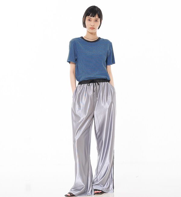 NOMINE「楊柳シボ感 リンガーTシャツ ｜ 半袖 リブ切替 クロップド丈」|Tシャツ・カットソー|