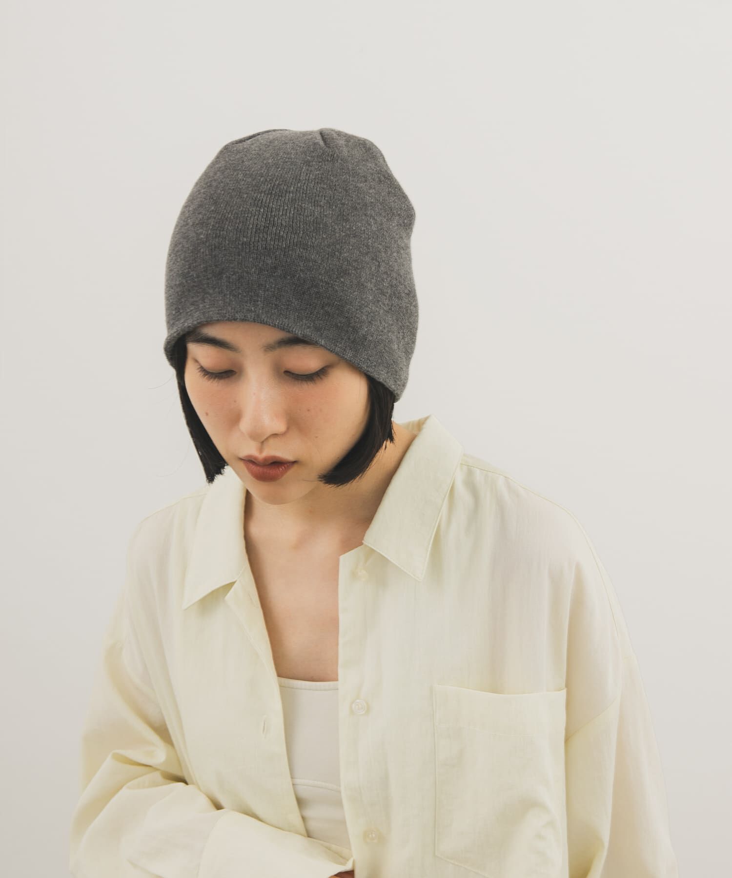  「シンプルニットビーニー」|ニット帽|
