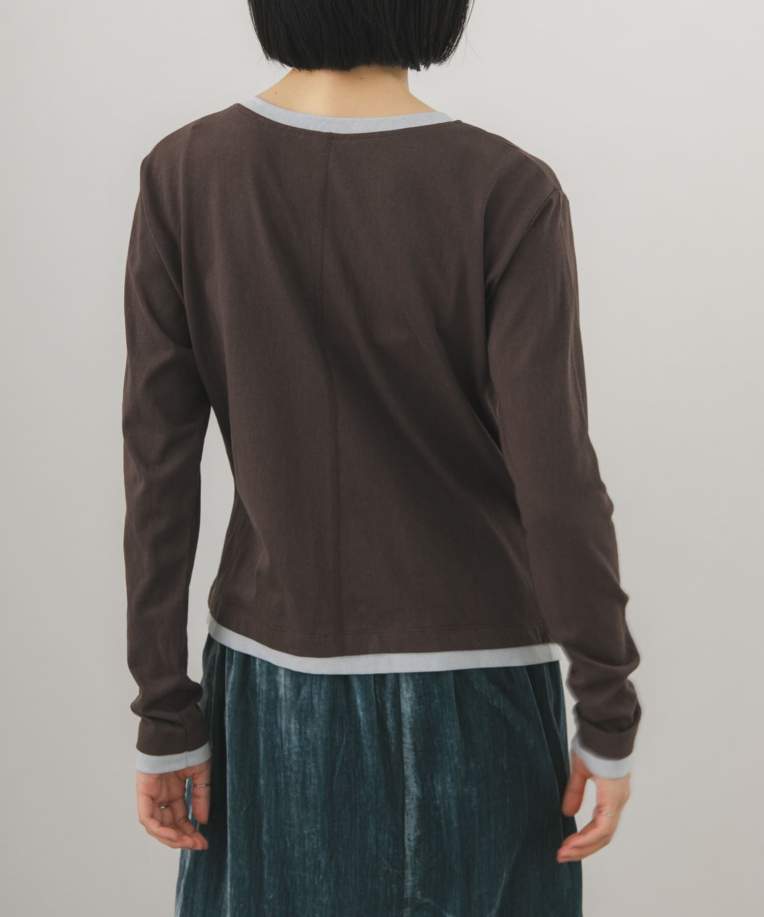  「バイカラーアシメタックトップス」|Tシャツ・カットソー|