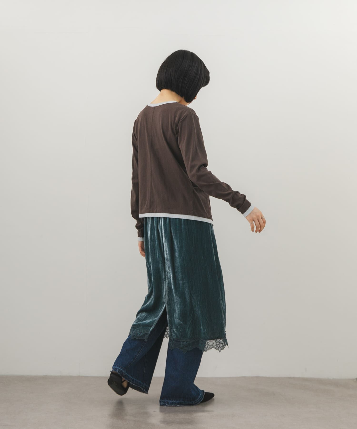  「バイカラーアシメタックトップス」|Tシャツ・カットソー|