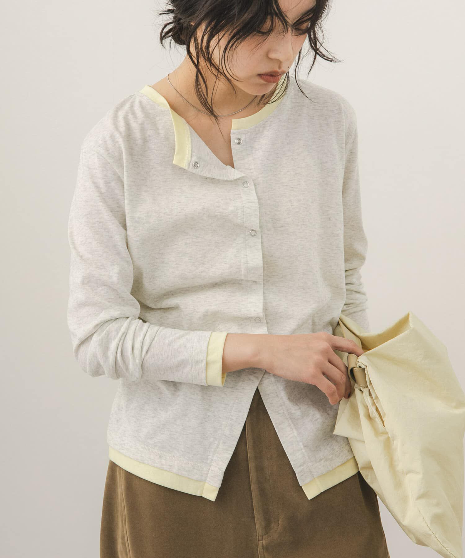  「バイカラーアシメタックトップス」|Tシャツ・カットソー|オートミール