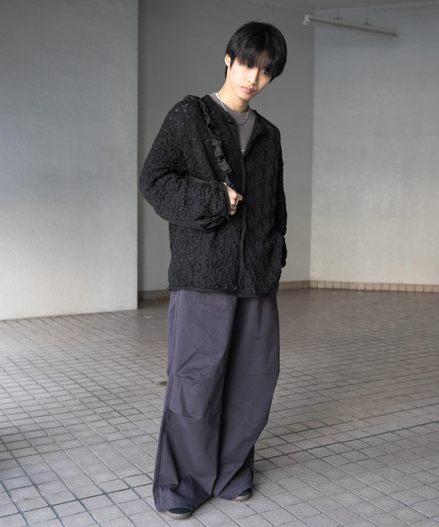 SENSE OF PLACE by URBAN RESEARCH「ケーブルメッシュクルーネックカーディガン」|カーディガン|