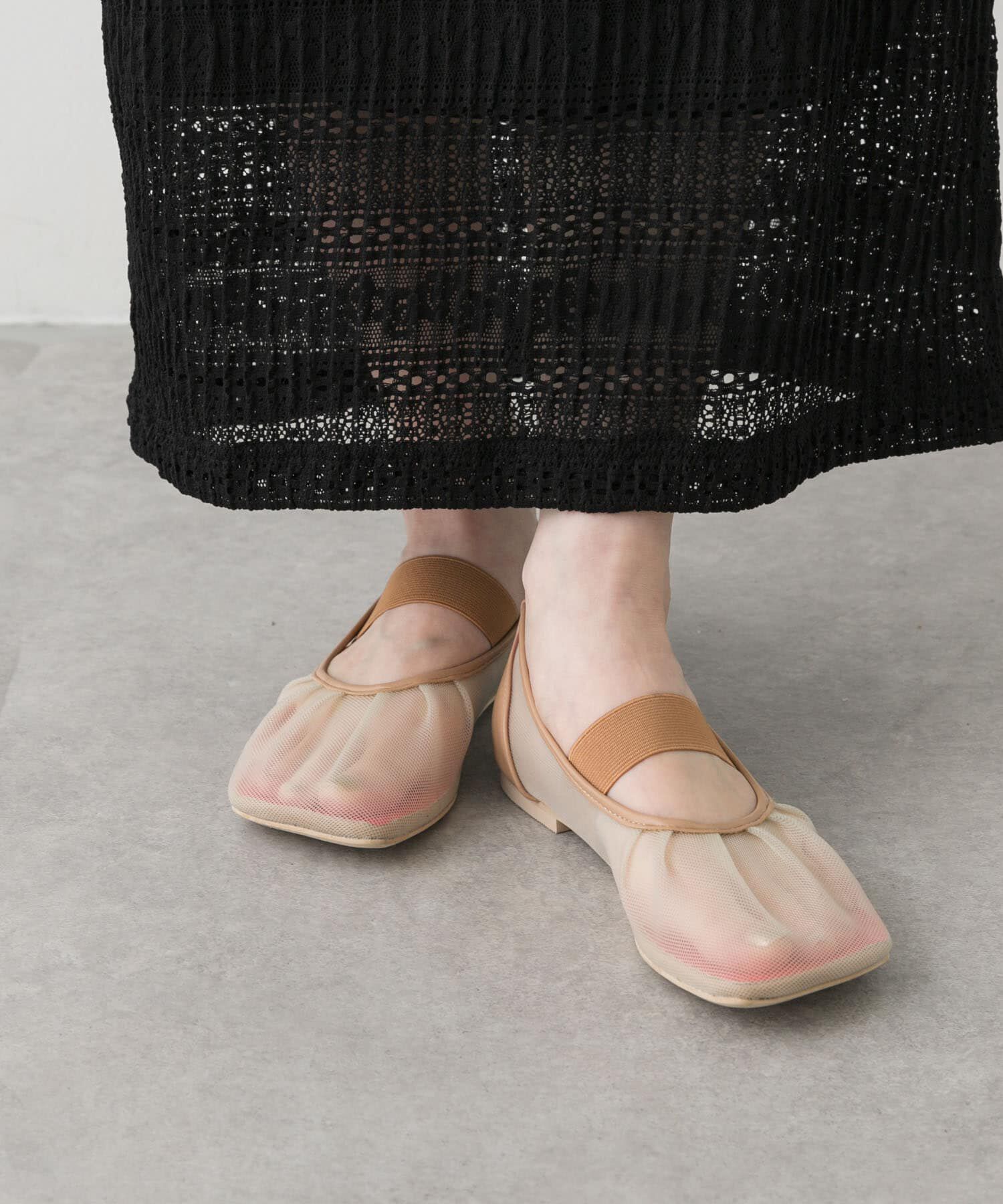 SENSE OF PLACE by URBAN RESEARCH「オブリークトゥメッシュフラットシューズ」|パンプス|