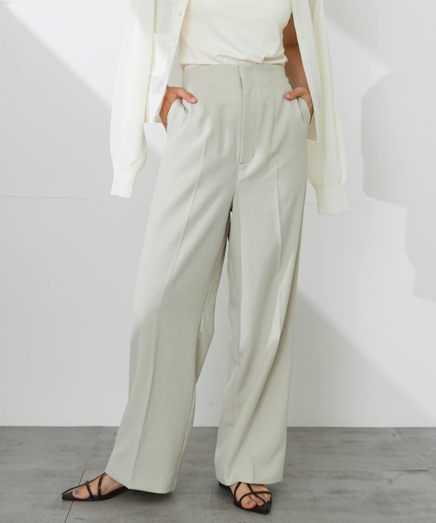 SENSE OF PLACE by URBAN RESEARCH「『一部WEB限定』『UR TECH DRYLUXE』リネンライクワイドパンツ」|その他|