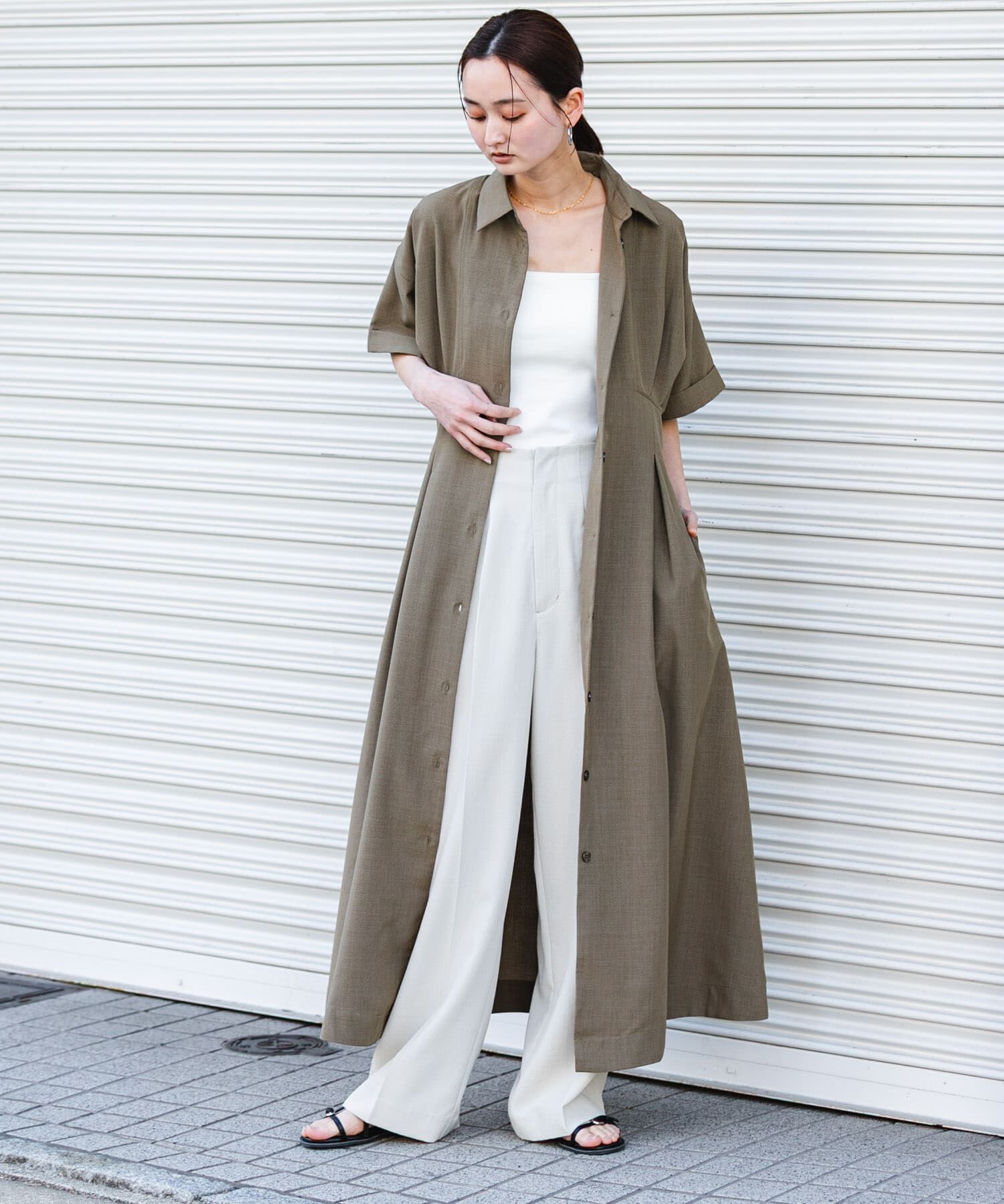 SENSE OF PLACE by URBAN RESEARCH「『UR TECH DRYLUXE』リネンライクワンピース」|ワンピース|