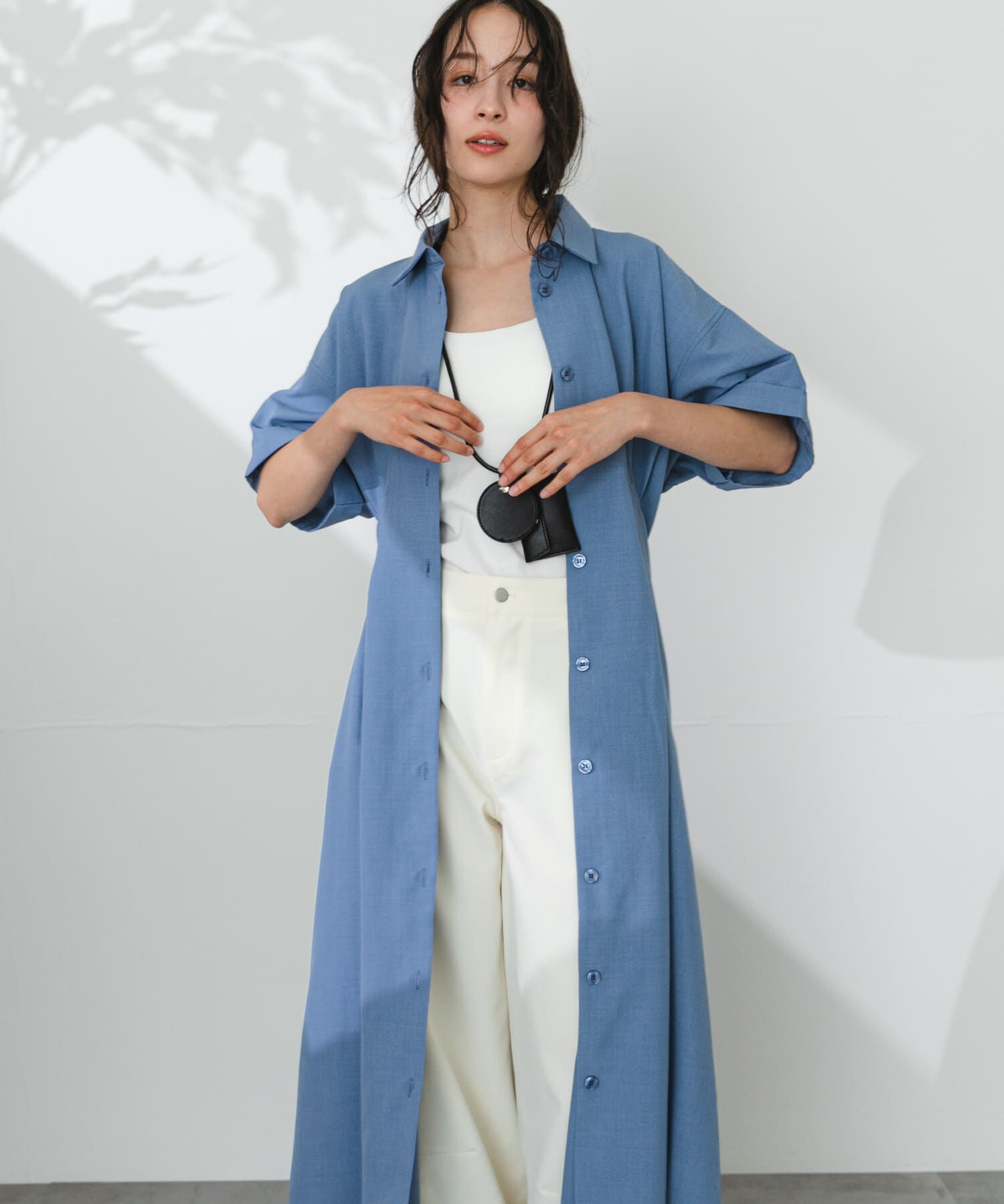 SENSE OF PLACE by URBAN RESEARCH「『UR TECH DRYLUXE』リネンライクワンピース」|ワンピース|