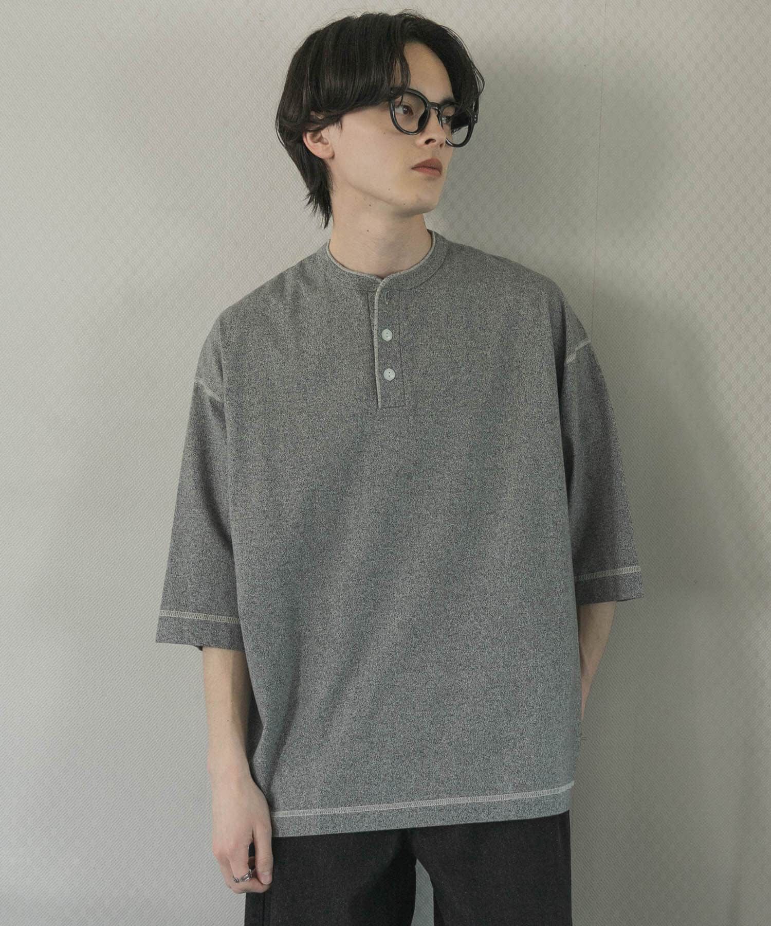 SENSE OF PLACE by URBAN RESEARCH「『別注』Healthknit&times;SENSE OF PLACE　ヘンリーネックTシャツ」|Tシャツ・カットソー|